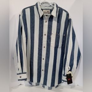 NWT Levis Mens S SilverTab Shirt Oversized Button-Up Long Sleeve Indigo Striped